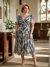 Petite Victoria Marine Ivory Angel Sleeve Mesh Long Midi Dress