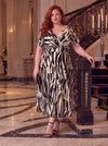 Victoria Black Ivory Angel Sleeve Mesh Long Midi Dress