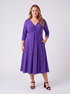 Petite Claudia Purple Peach Touch Jersey Knot Front Dress