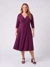 Petite Claudia Wine Peach Touch Jersey Knot Front Dress