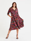 Claudia Paisley Print Jersey Knot Front Dress