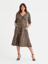 Claudia Leopard Peach Touch Jersey Knot Front Dress