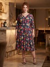 Claudia Harriet Print Jersey Knot Front Dress