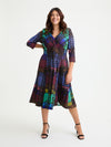 Claudia Black Burgundy Multi Jersey Knot Front Dress