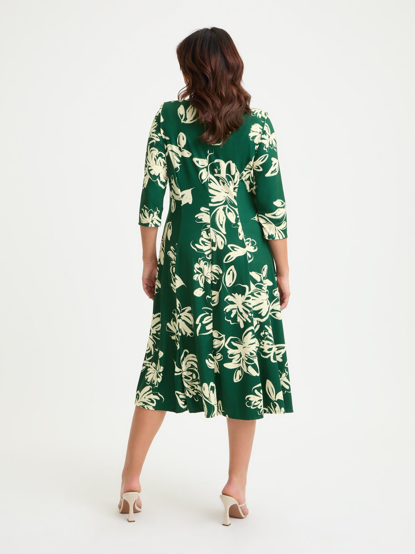 Claudia Green Cream Jersey Knot Front Dress