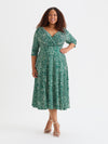 Helena Teal Cream Midi Dress