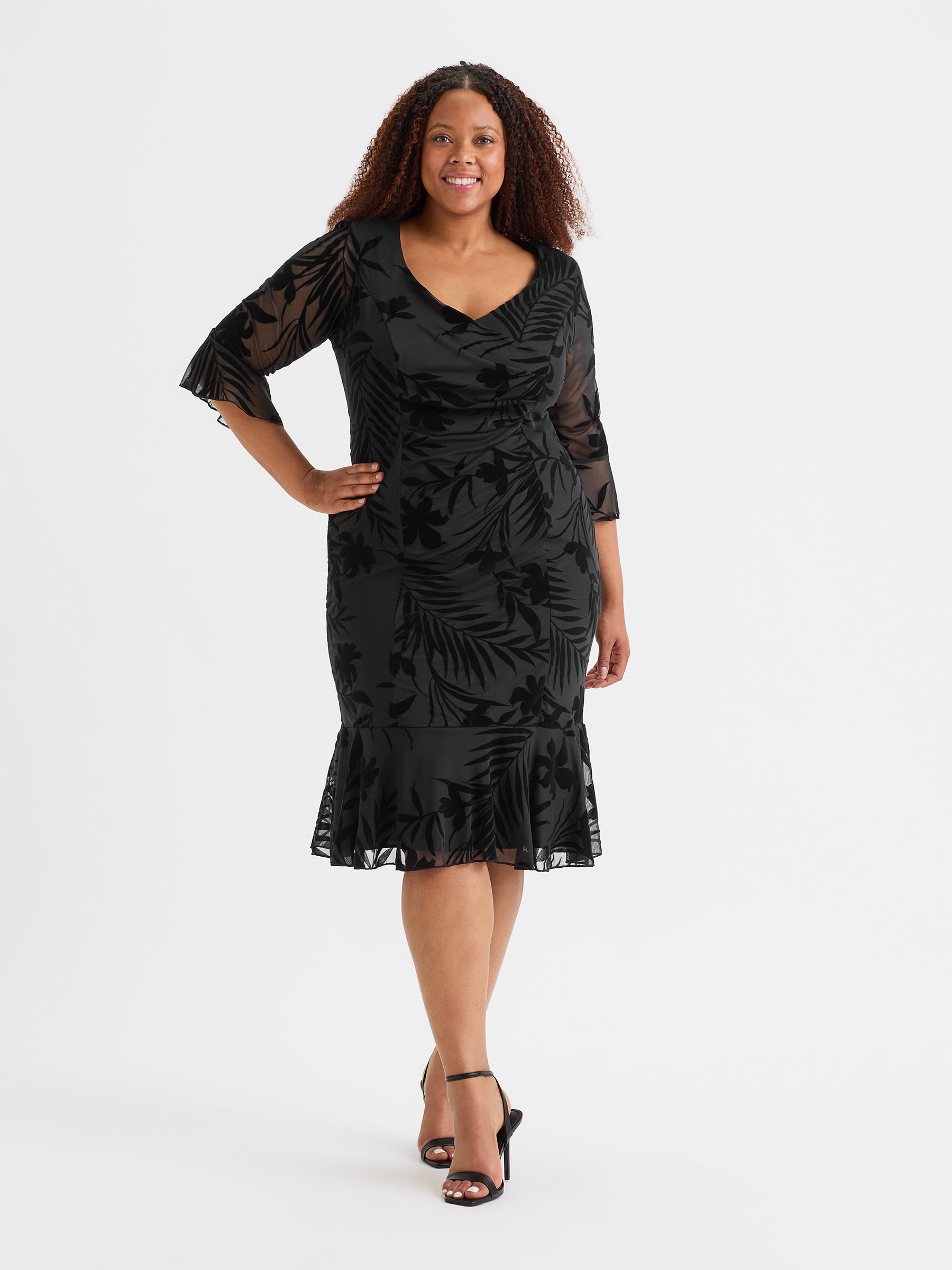 Black Velvet Flock Flapper Dress – Scarlett & Jo