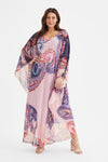 Blue Multi Maxi Kaftan Dress