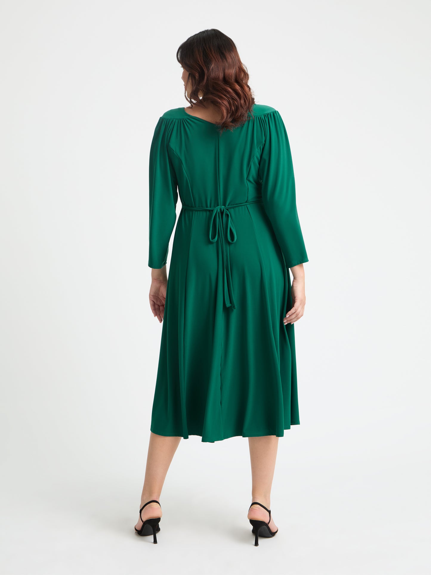 Louise Green Wrap Fit & Flare Dress Scarlett & Jo Louise Green Wrap Fit & Flare Dress Scarlett & Jo