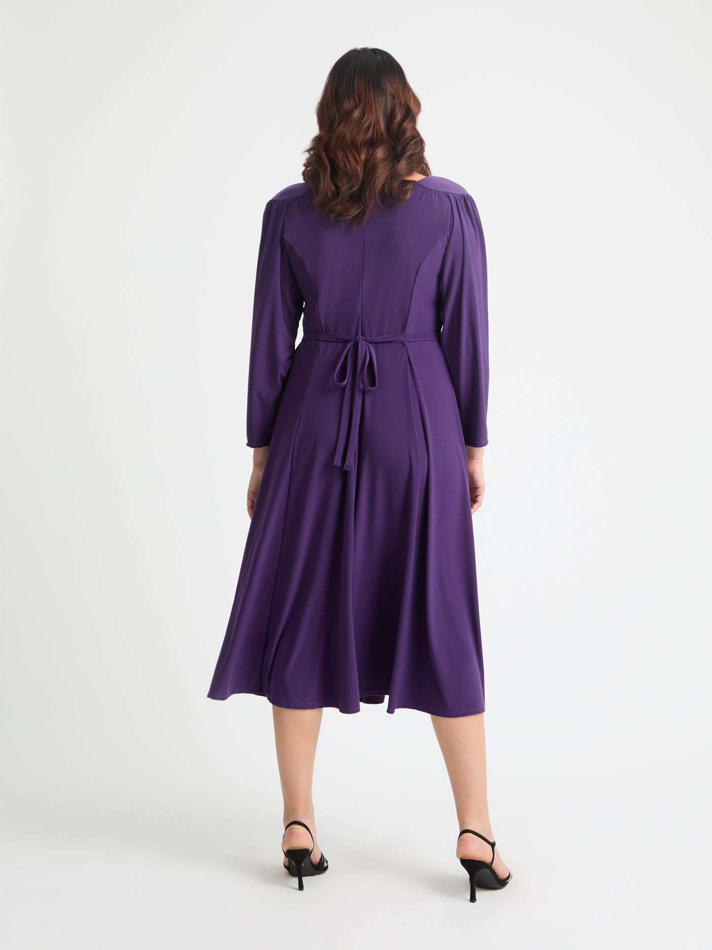 Louise Purple Wrap Fit & Flare Dress – Scarlett & Jo