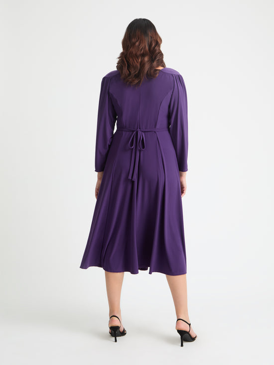Louise Purple Wrap Fit & Flare Dress