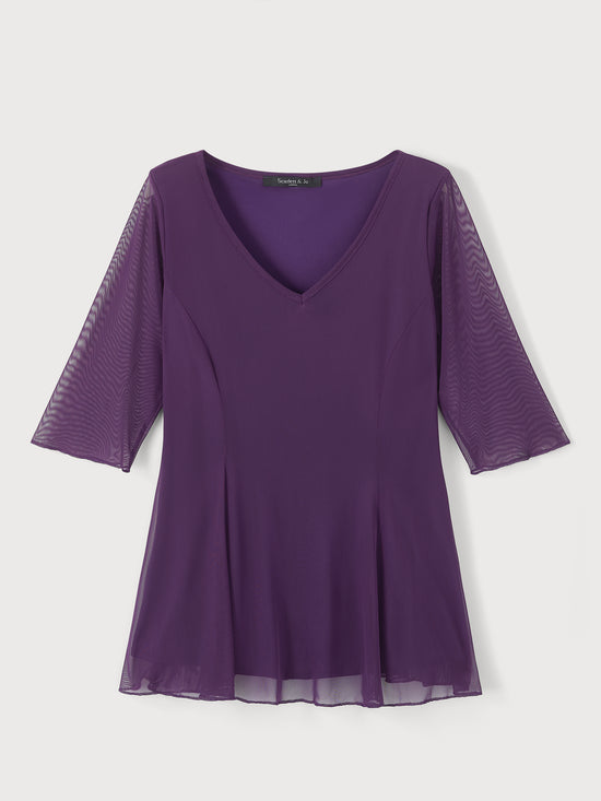 Purple V Neck Tunic