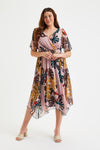 Julie Peach Jungle Hanky Hem Dress