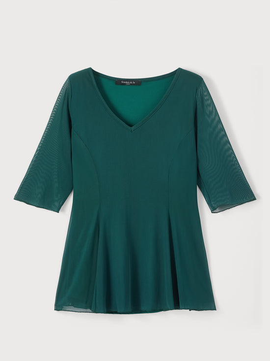 Dark Green V Neck Tunic
