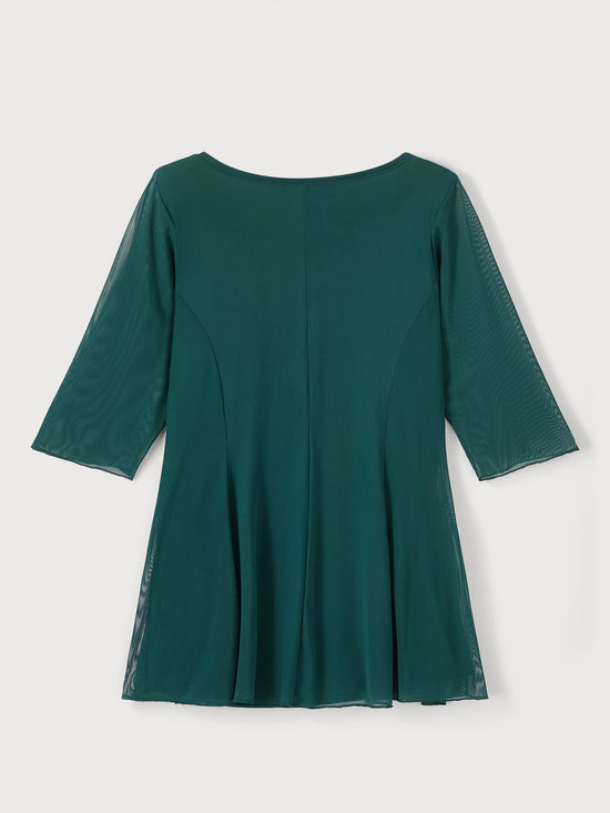 Dark Green V Neck Tunic