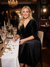 Helena Velvet Black Midi Dress