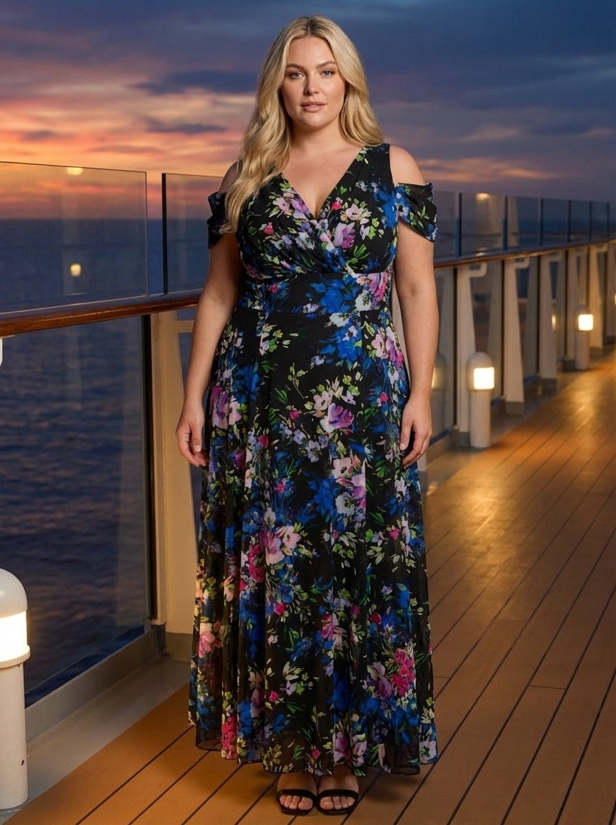 Jasmine Cold Shoulder Maxi Dress