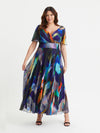 Isabelle Navy Mirage Float Sleeve Maxi Dress