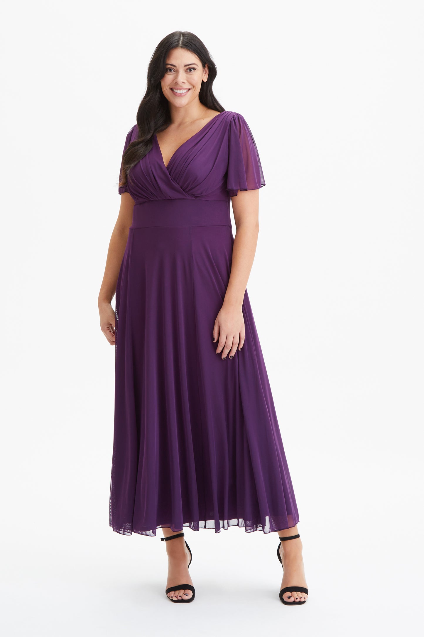 Isabelle Purple Float Sleeve Maxi Dress Scarlett & Jo Isabelle Purple Float Sleeve Maxi Dress Scarlett & Jo