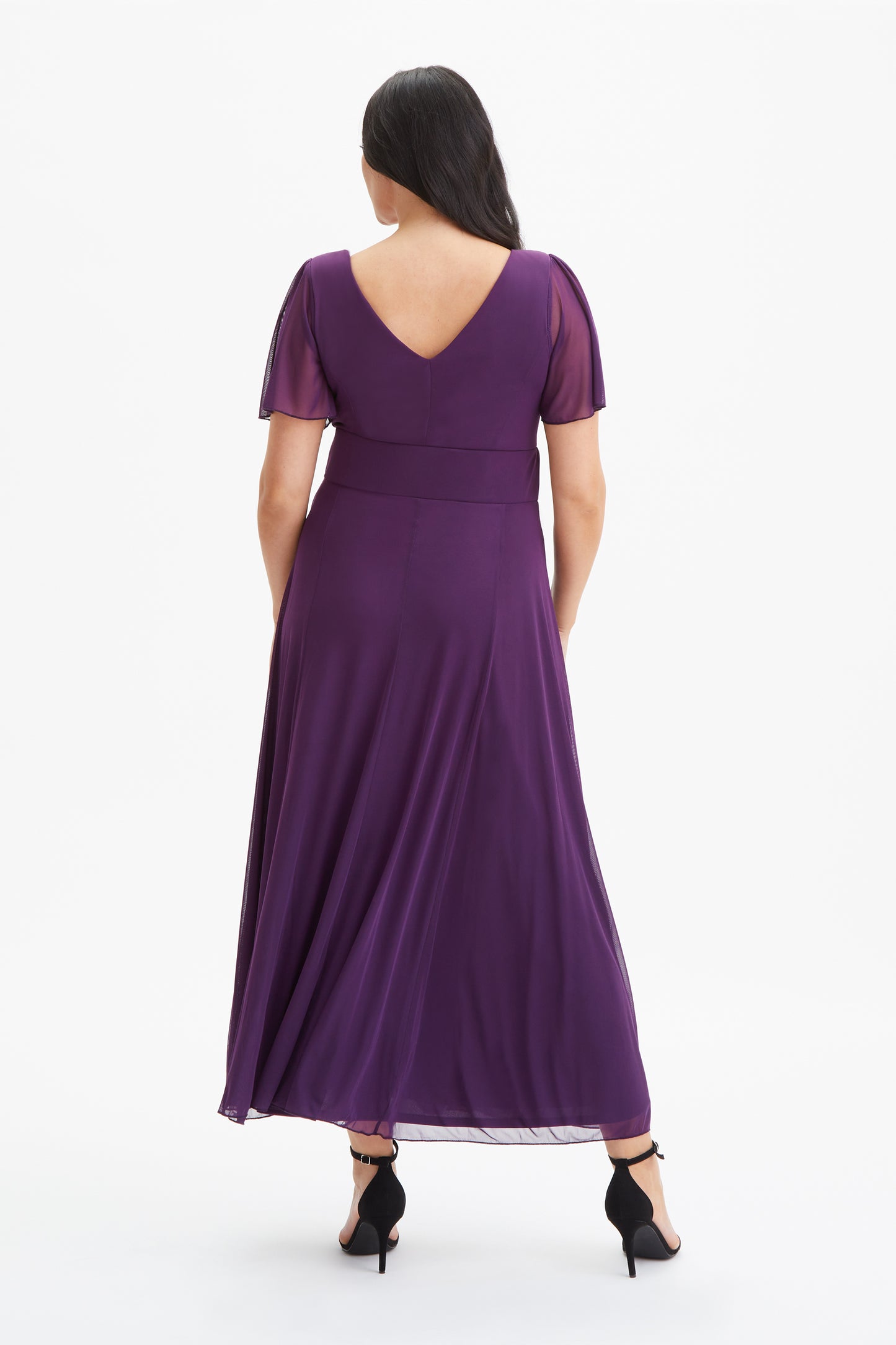Load image into Gallery viewer, Isabelle Purple Float Sleeve Maxi Dress
