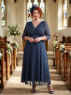 Petite Verity Navy Lavender Spot Print Maxi Gown