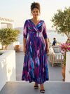 Petite Verity Indigo Magenta Print Maxi Gown