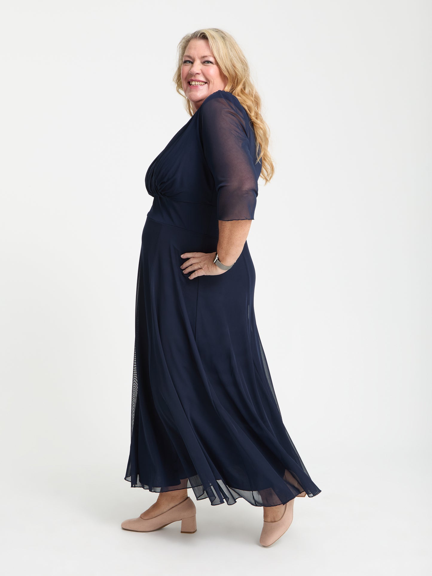 Petite Verity Solid Navy Maxi Gown