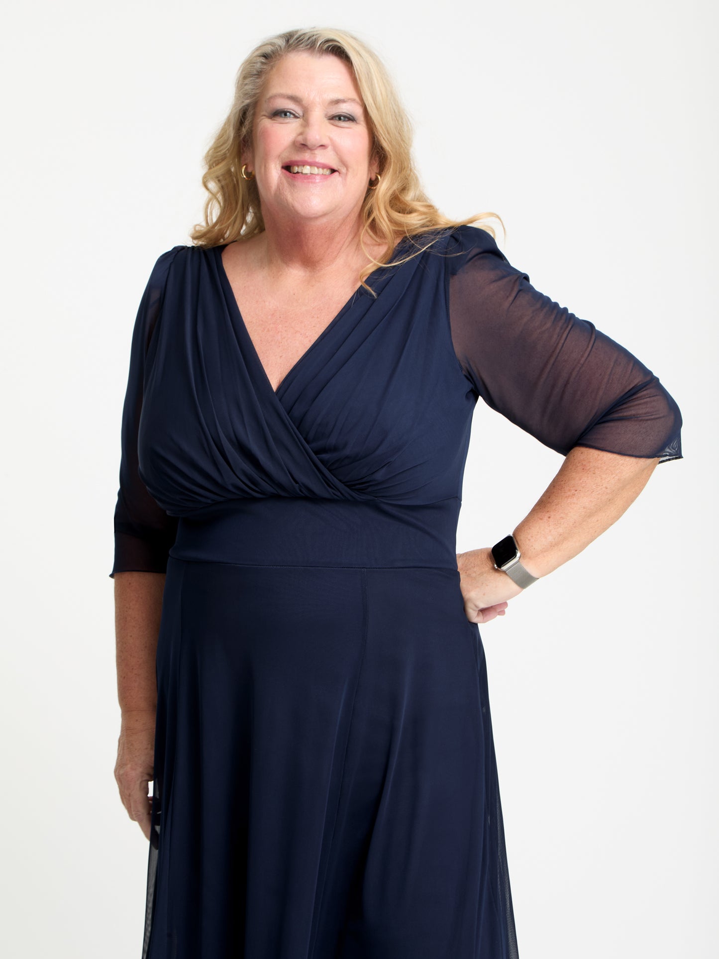 Petite Verity Solid Navy Maxi Gown