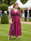 Petite Verity Wine Ikat Print Maxi Gown