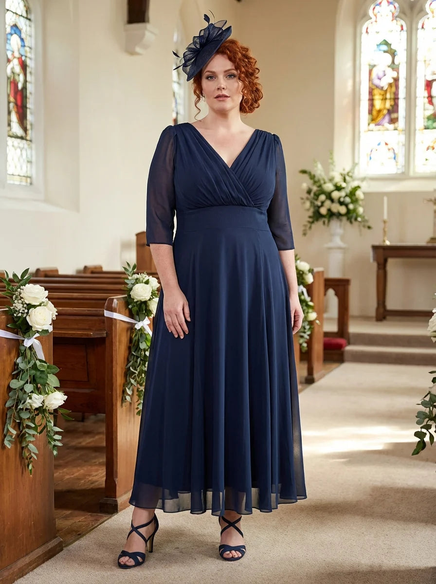 Petite Verity Solid Navy Maxi Gown