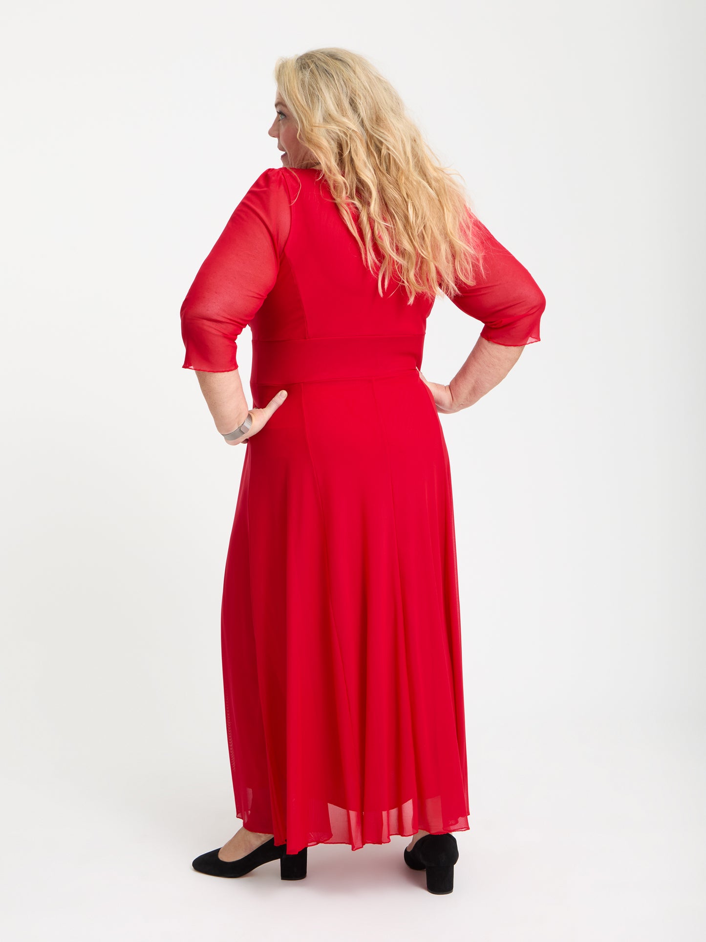 Petite Verity Solid Red Maxi Gown