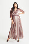 Verity Coffee Cream Ikat Print Maxi Gown