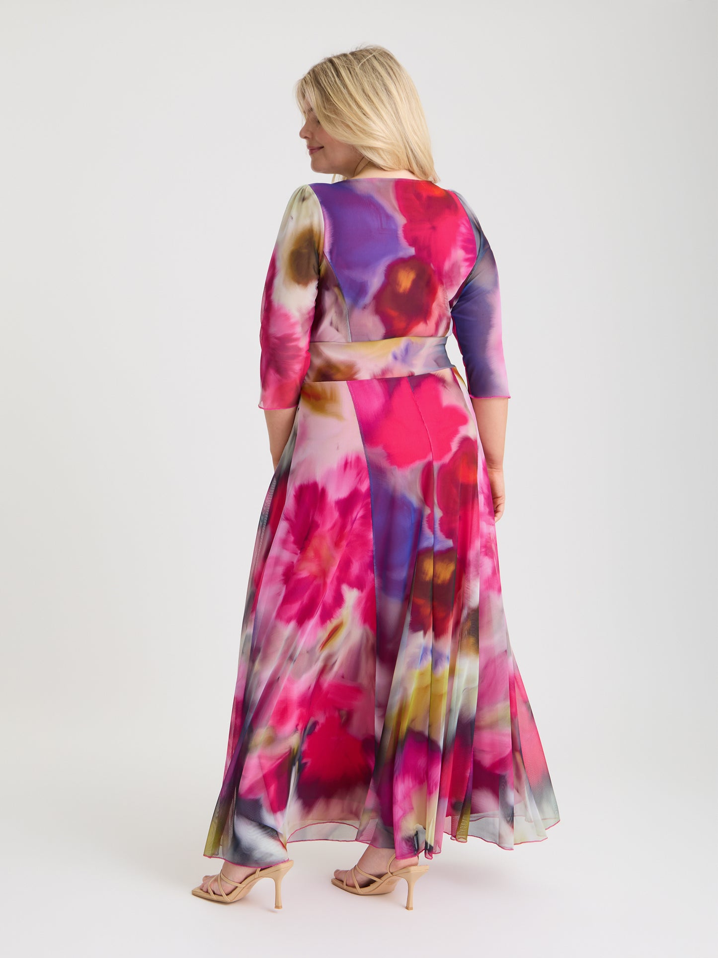 Verity Abstract Floral Print Maxi Gown