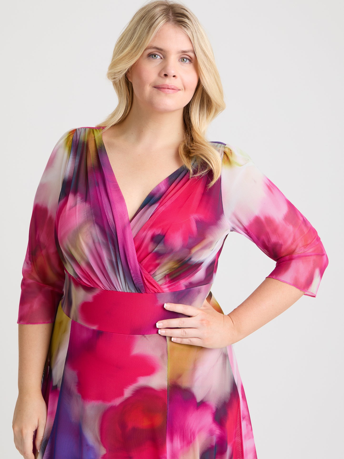 Verity Abstract Floral Print Maxi Gown