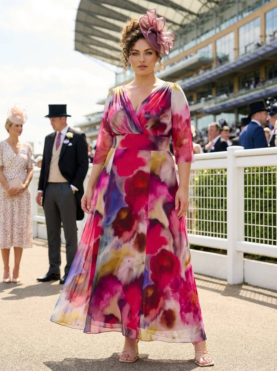 Verity Abstract Floral Print Maxi Gown