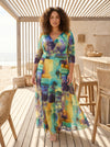 Verity Abstract Multi Print Maxi Gown