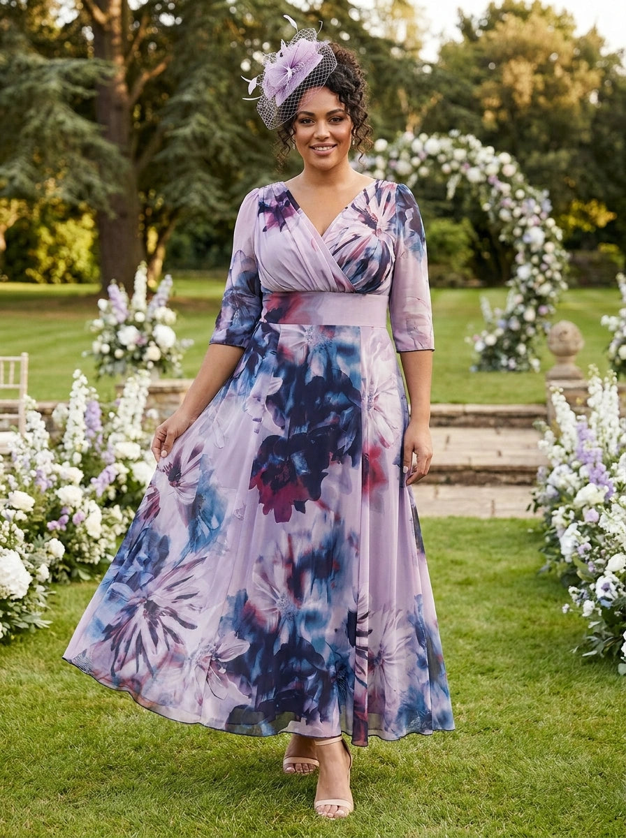 indigo rose maxi dress Verity Print Gown – Scarlett & Jo Size:5Year Perfect for celebrations VM: Bridesmaid Plum Prio Oversized Long Sleeve Midi