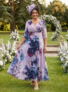 Verity Indigo Rose Print Maxi Gown