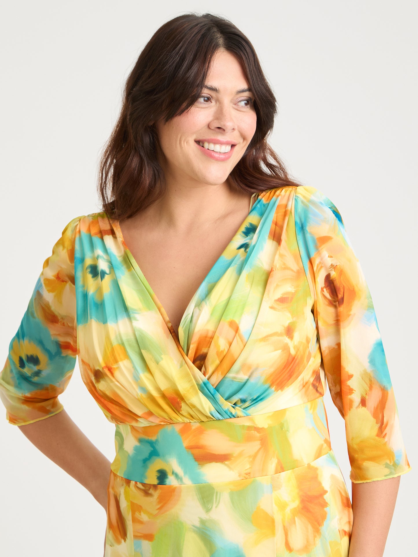 Verity Lemon Multi Print Maxi Gown