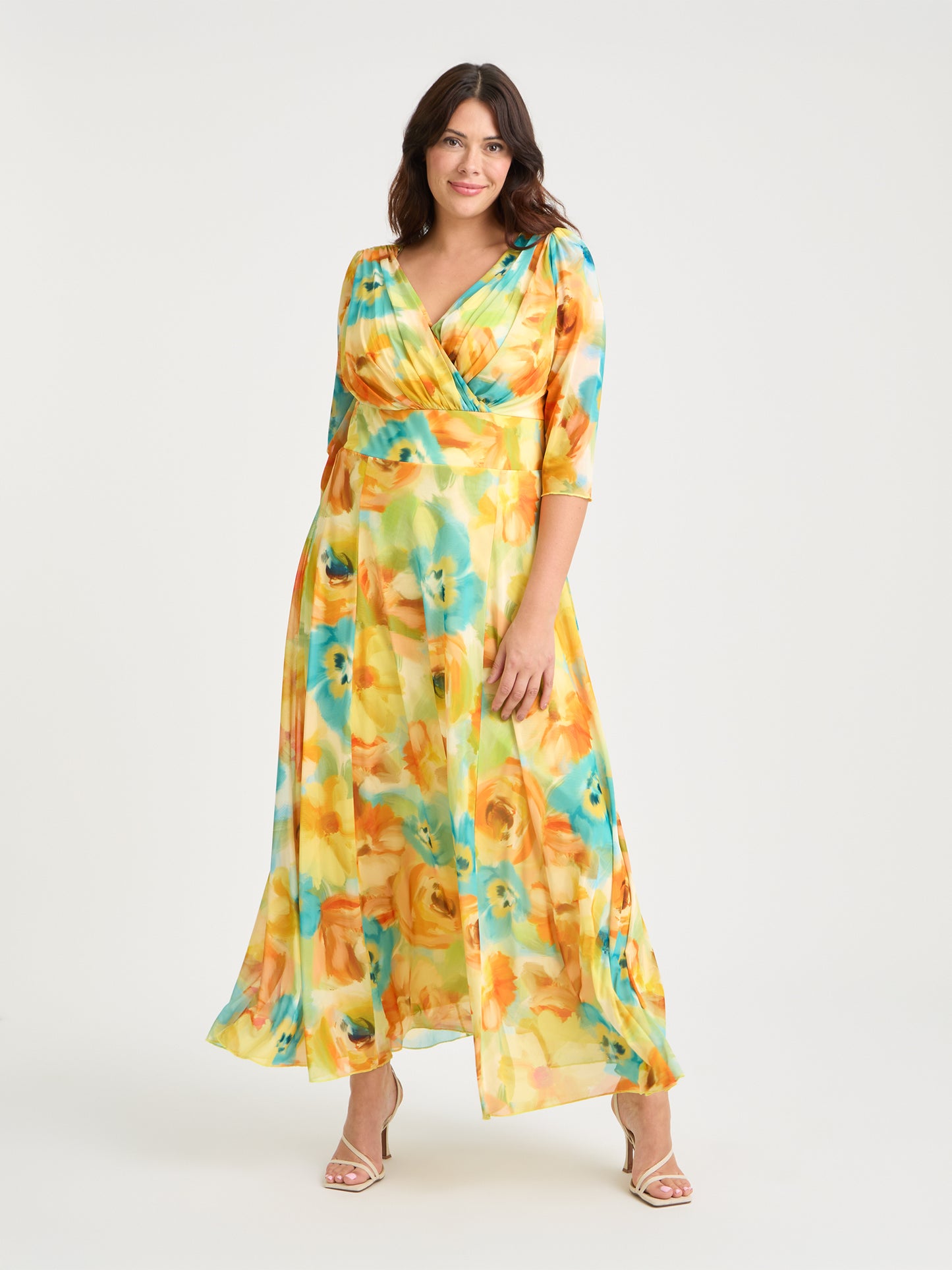 Verity Lemon Multi Print Maxi Gown