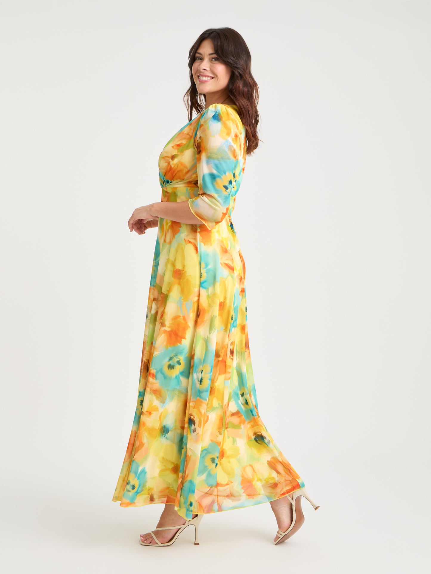 Verity Lemon Multi Print Maxi Gown