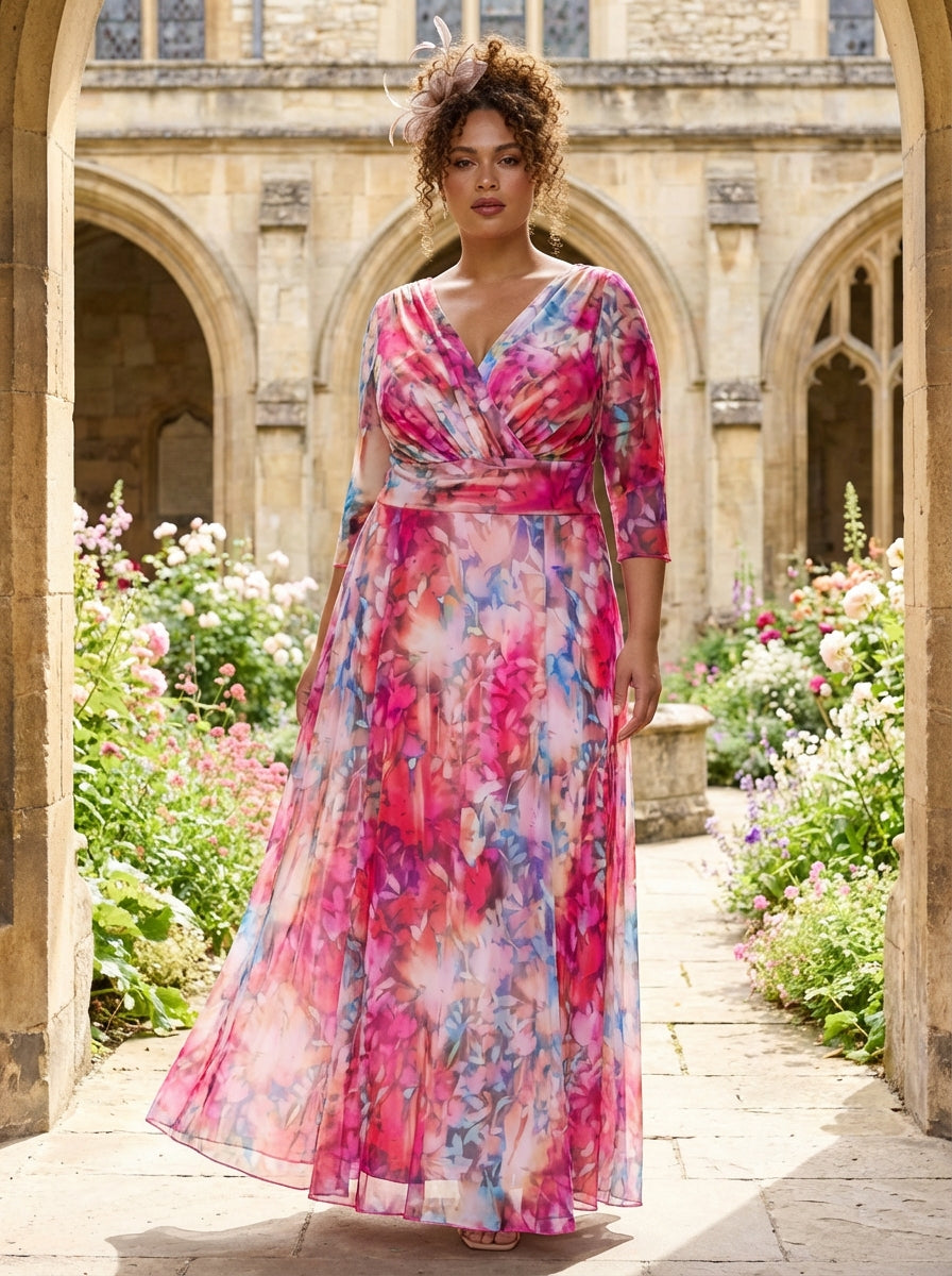 Verity Pastiche Ombre Print Maxi Gown