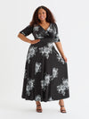 Verity Velvet Black Silver Gown with Glamorous Sparkle