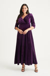 Verity Flattering Velvet Maxi Gown in Elegant Purple