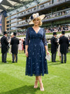 Helena Navy Ditsy Midi Dress
