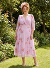 Helena Pink Rose Midi Dress