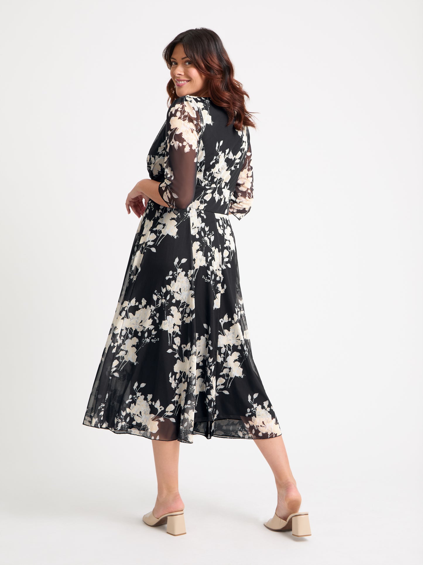 Helena Black Ivory Midi Dress