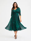 Petite Helena Green Tone Midi Dress