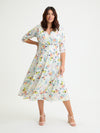 Helena Ivory Lemon Multi Midi Dress
