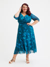 Petite Helena Teal Tone Midi Dress